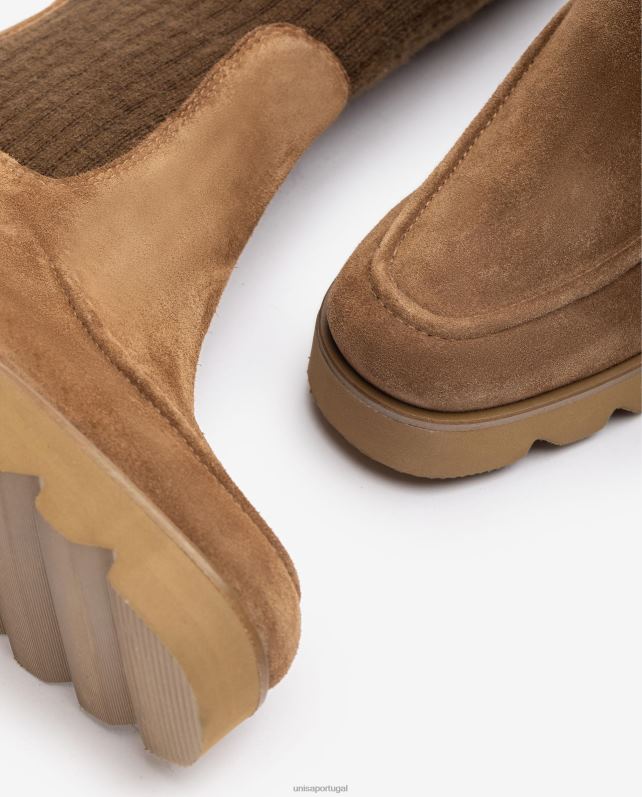 Unisa bota com meia de tecido canelado mulheres 6V2Z61073 gracioso