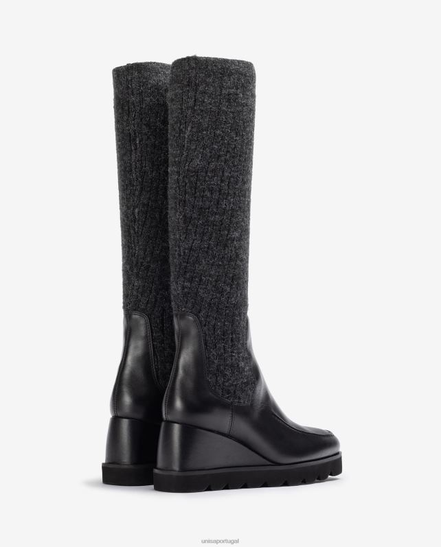 Unisa bota com meia de tecido canelado mulheres 6V2Z61074 gracioso