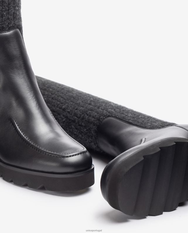 Unisa bota com meia de tecido canelado mulheres 6V2Z61074 gracioso