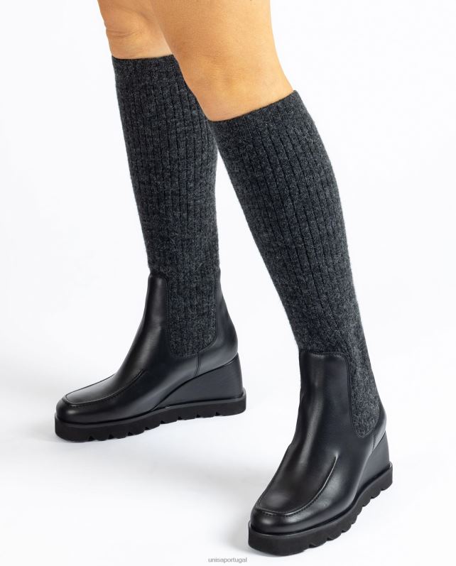 Unisa bota com meia de tecido canelado mulheres 6V2Z61074 gracioso
