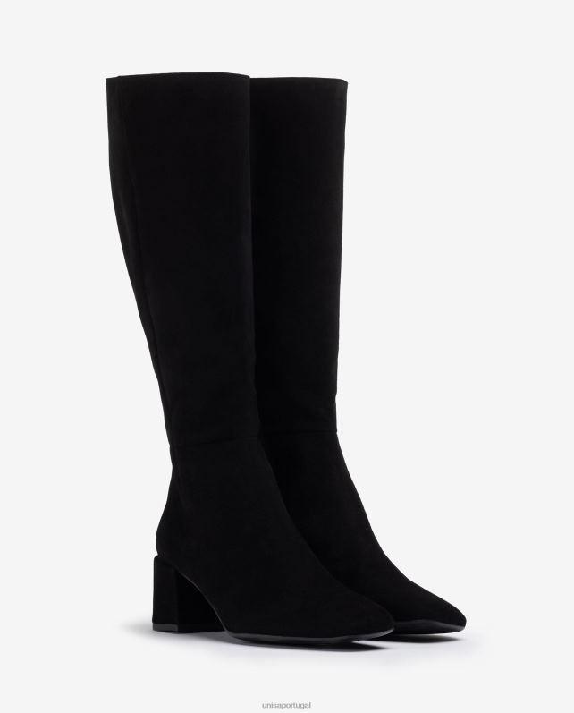 Unisa bota com salto largo mulheres 6V2Z61038 preto