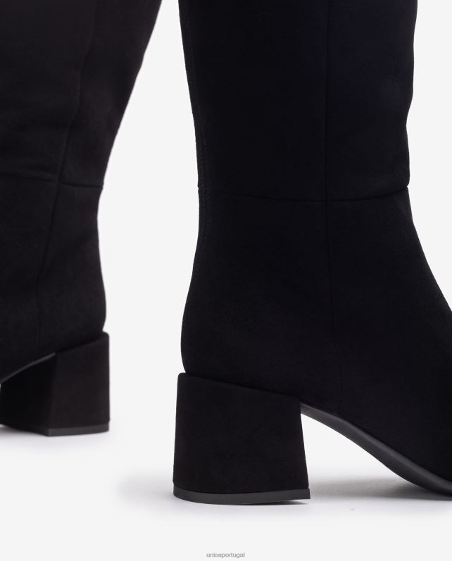 Unisa bota com salto largo mulheres 6V2Z61038 preto