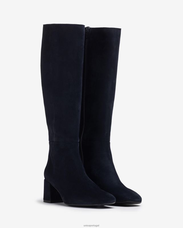 Unisa bota com salto largo mulheres 6V2Z61046 azul