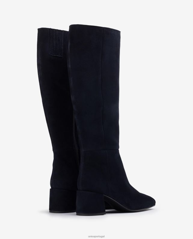 Unisa bota com salto largo mulheres 6V2Z61046 azul