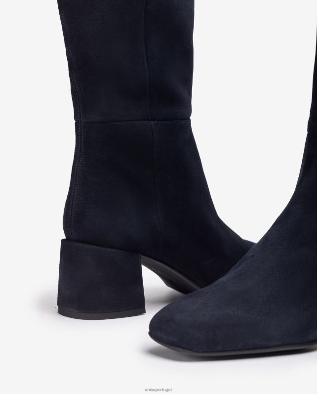 Unisa bota com salto largo mulheres 6V2Z61046 azul