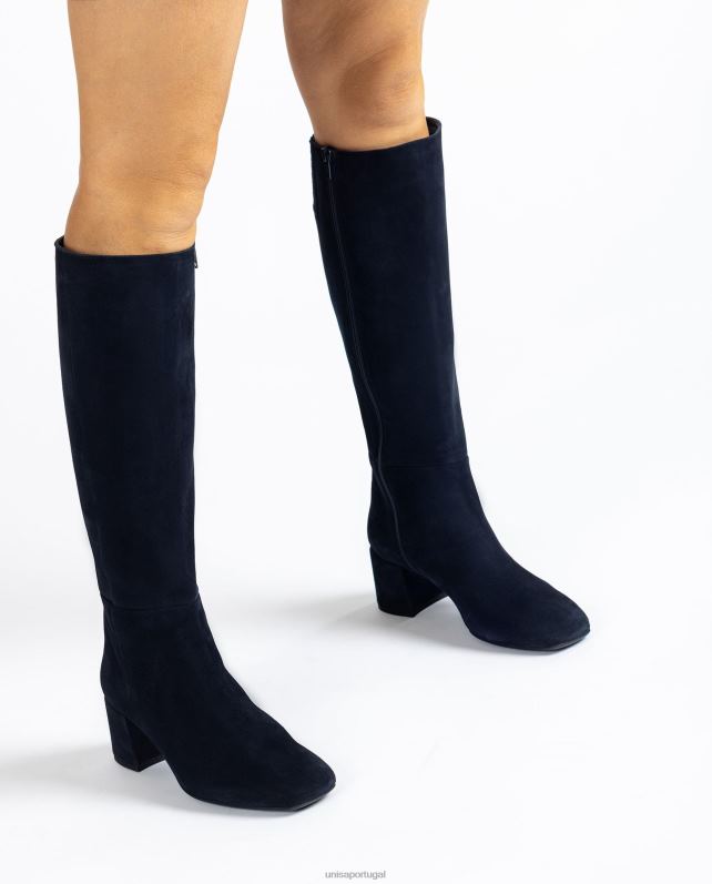 Unisa bota com salto largo mulheres 6V2Z61046 azul