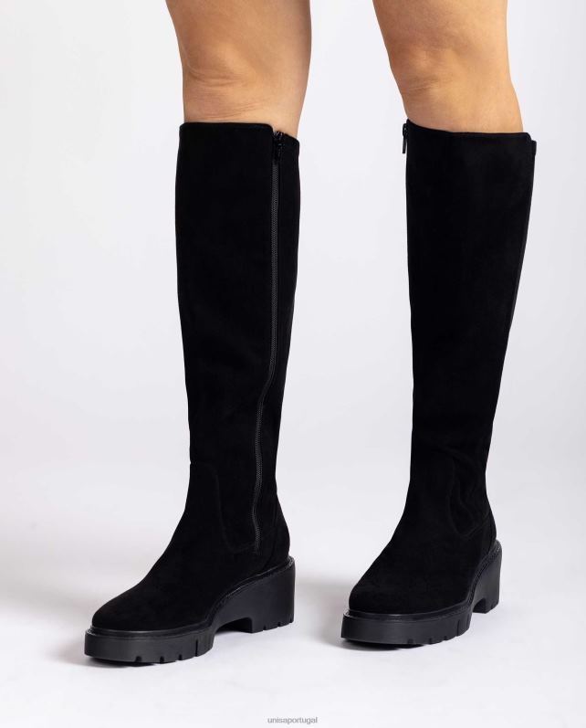 Unisa bota com zíper interno mulheres 6V2Z61062 preto