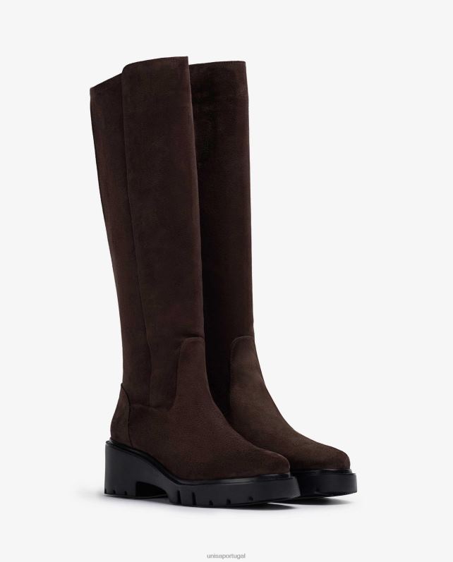 Unisa bota com zíper interno mulheres 6V2Z61063 marrom