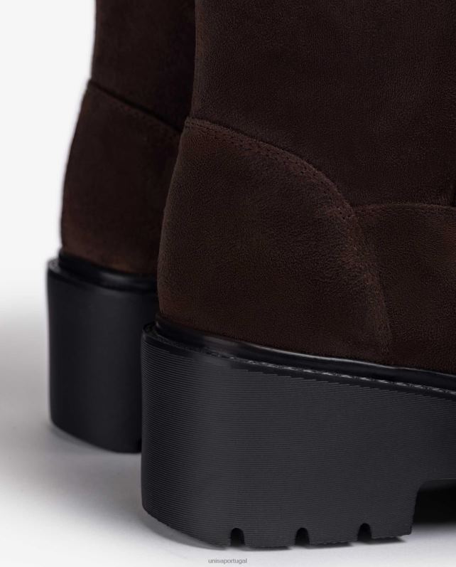 Unisa bota com zíper interno mulheres 6V2Z61063 marrom