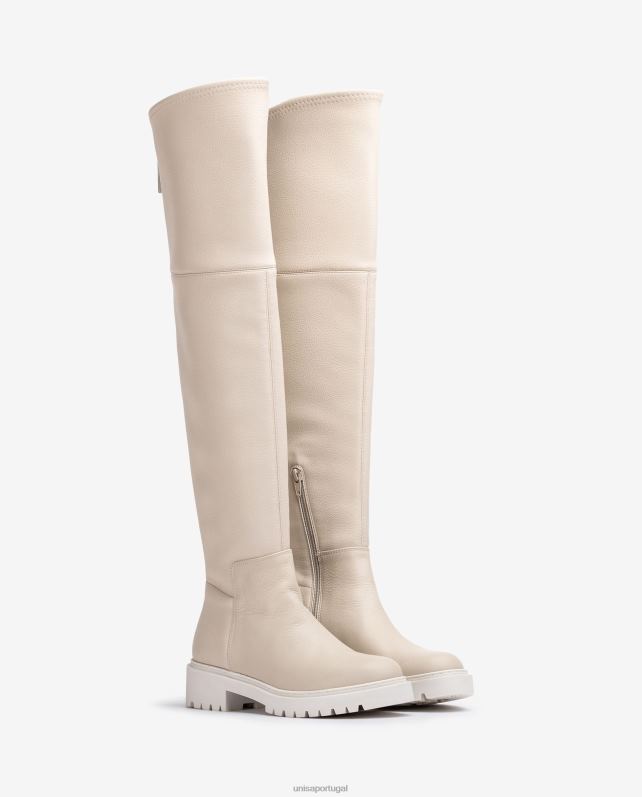 Unisa bota coxa com solado de trilha mulheres 6V2Z61050 branco