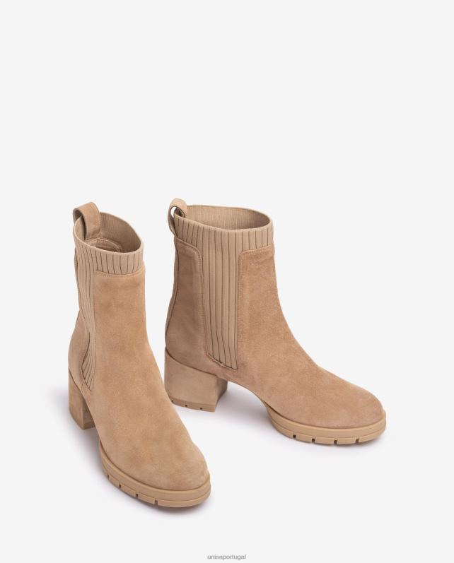 Unisa bota de camurça com meia canelada crianças 6V2Z6935 bege