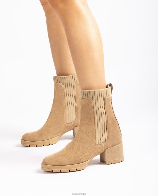 Unisa bota de camurça com meia canelada crianças 6V2Z6935 bege