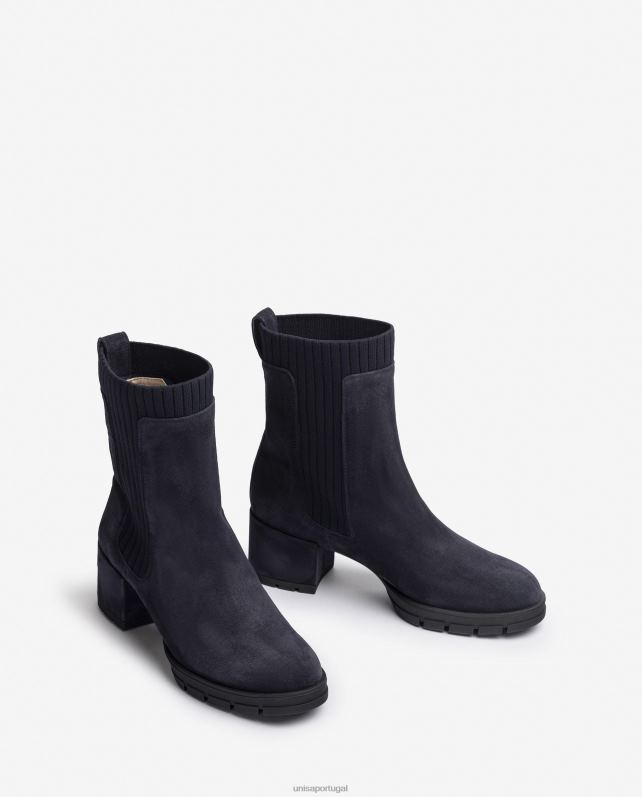 Unisa bota de camurça com meia canelada crianças 6V2Z6936 azul