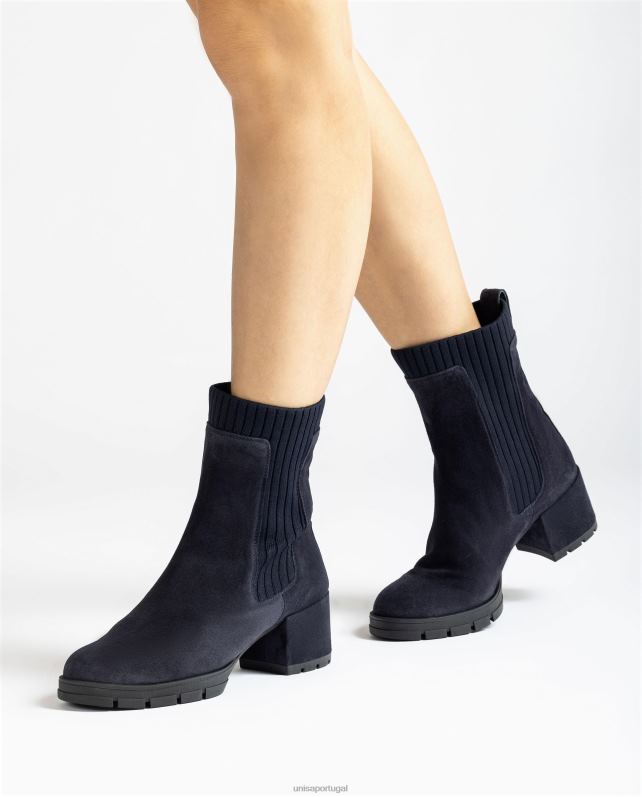 Unisa bota de camurça com meia canelada crianças 6V2Z6936 azul