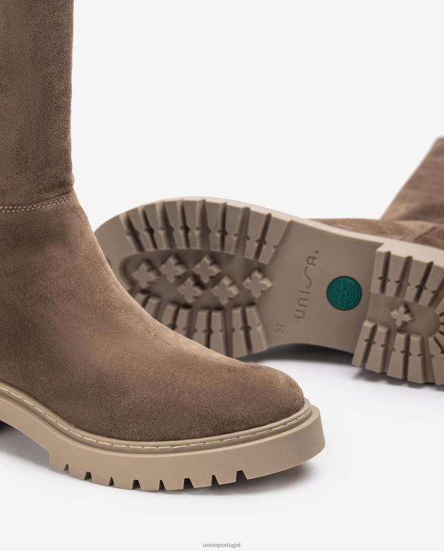 Unisa bota de camurça com tecido elástico estampado mulheres 6V2Z61066 moda