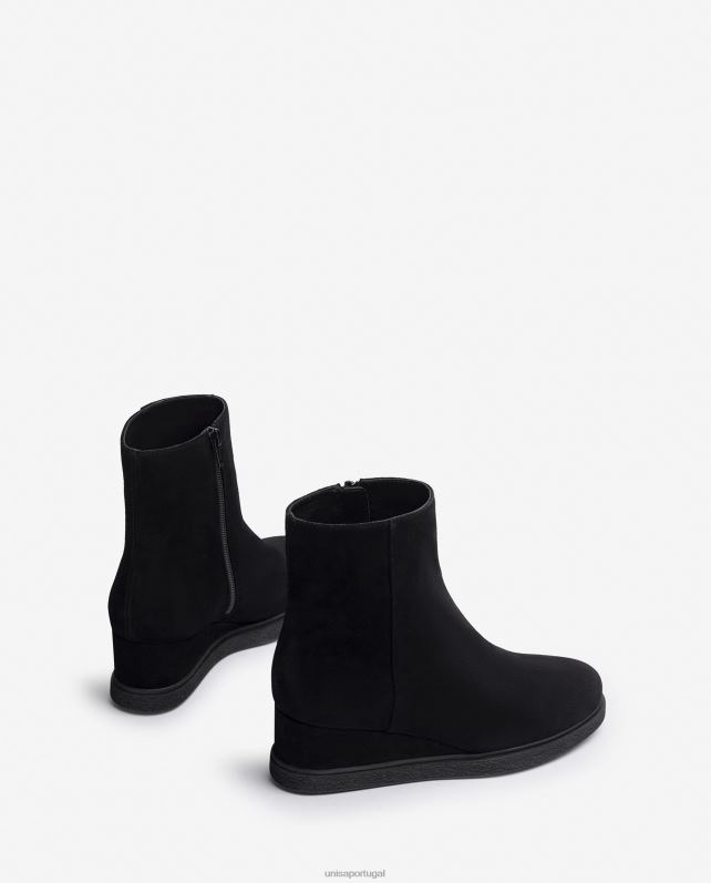 Unisa bota de camurça com zíper na parte interna crianças 6V2Z6947 preto