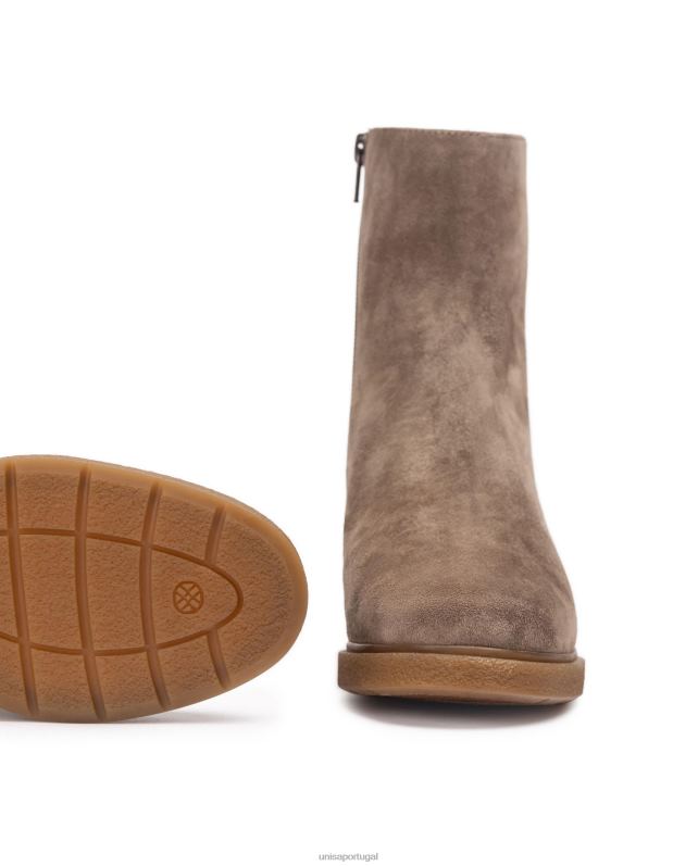 Unisa bota de camurça com zíper na parte interna crianças 6V2Z6948 marrom