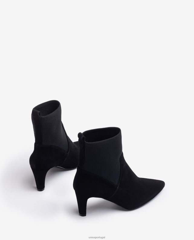 Unisa bota de cano alto com tecido elástico reciclado quarter top mulheres 6V2Z6955 preto