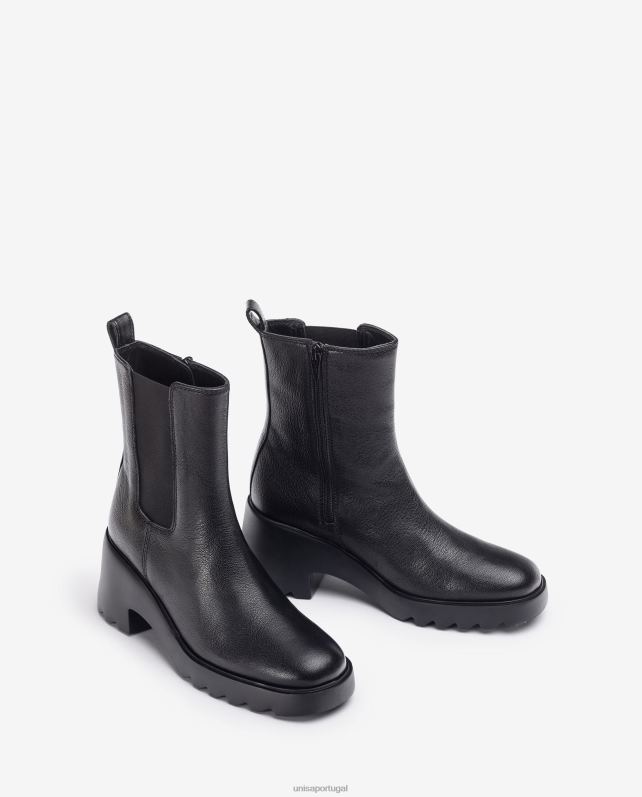 Unisa bota de cano curto com recortes laterais e zíper mulheres 6V2Z6984 moda