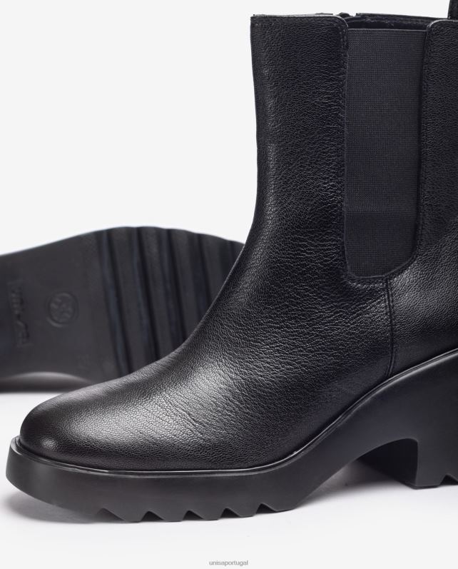 Unisa bota de cano curto com recortes laterais e zíper mulheres 6V2Z6984 moda