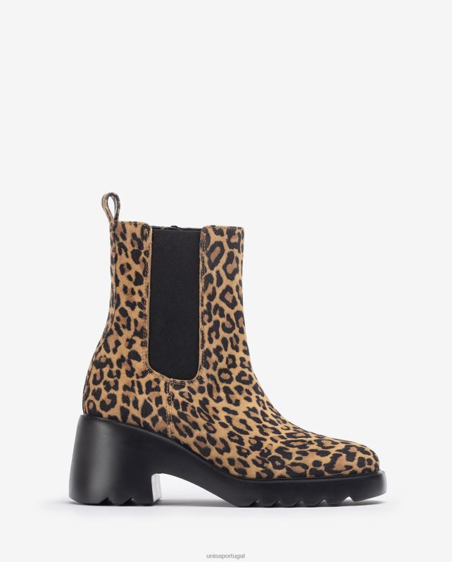 Unisa bota de cano curto com recortes laterais e zíper mulheres 6V2Z6985 gracioso