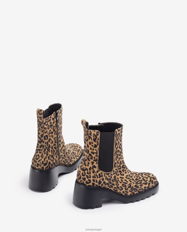 Unisa bota de cano curto com recortes laterais e zíper mulheres 6V2Z6985 gracioso