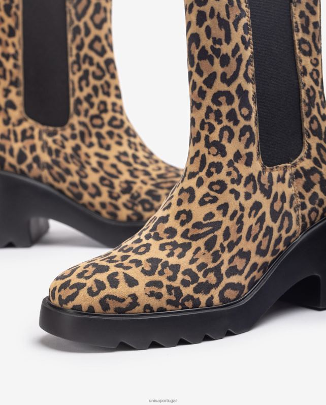 Unisa bota de cano curto com recortes laterais e zíper mulheres 6V2Z6985 gracioso