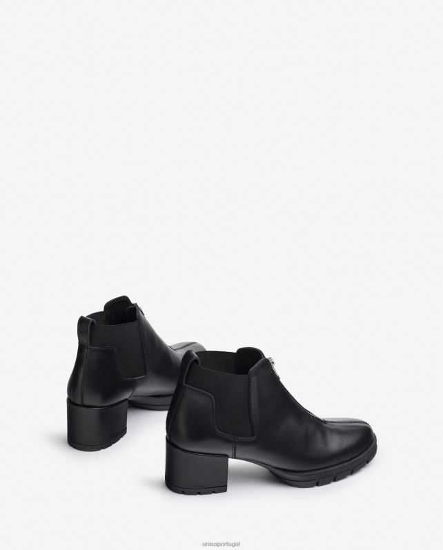 Unisa bota de cano curto com zíper e reforços laterais mulheres 6V2Z6941 gracioso