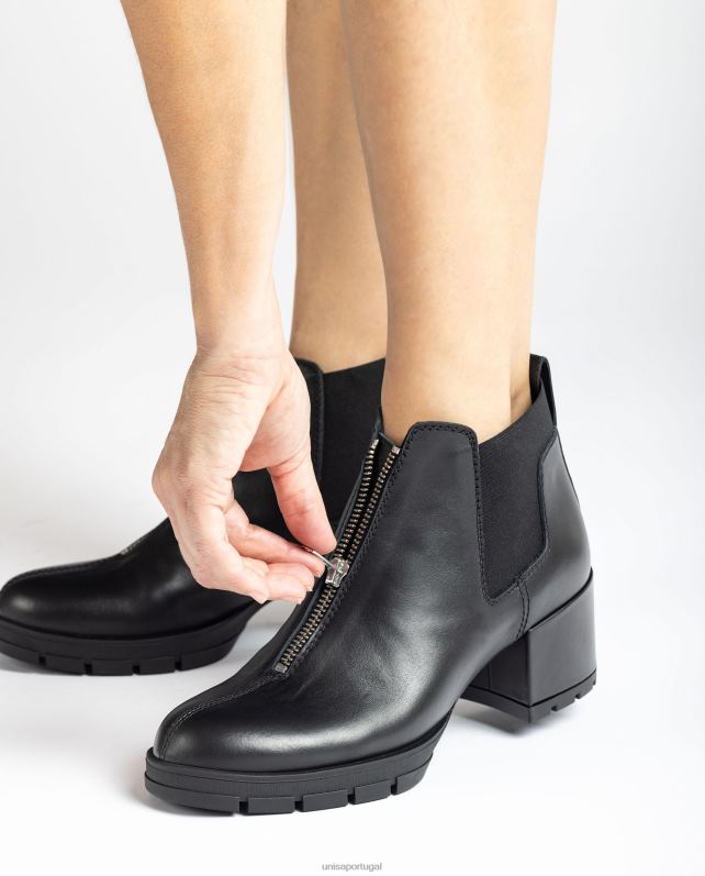 Unisa bota de cano curto com zíper e reforços laterais mulheres 6V2Z6941 gracioso