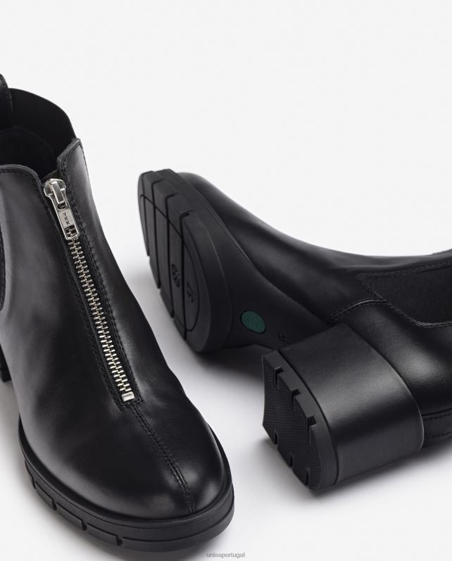 Unisa bota de cano curto com zíper e reforços laterais mulheres 6V2Z6941 gracioso