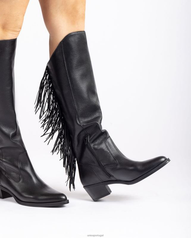 Unisa bota de couro com borlas mulheres 6V2Z61079 gracioso