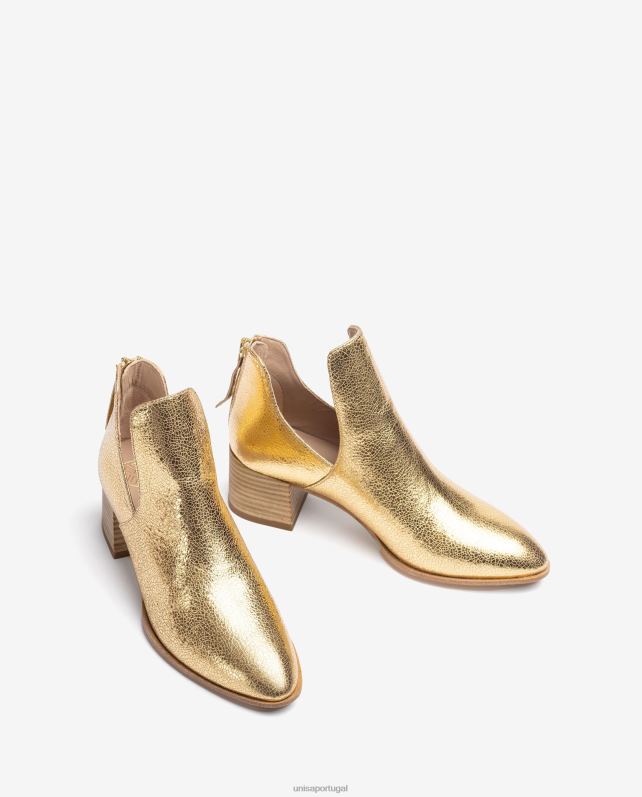 Unisa bota de couro com efeito metalizado mulheres 6V2Z6848 moda