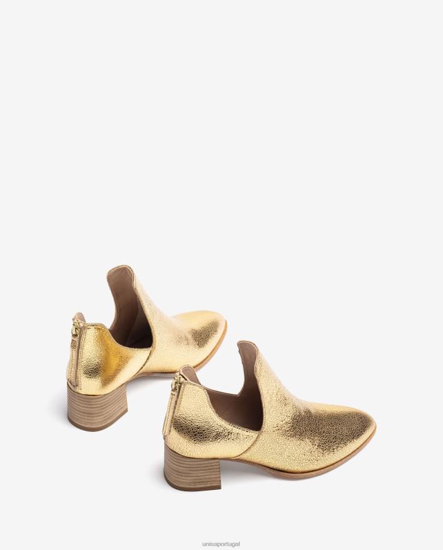 Unisa bota de couro com efeito metalizado mulheres 6V2Z6848 moda