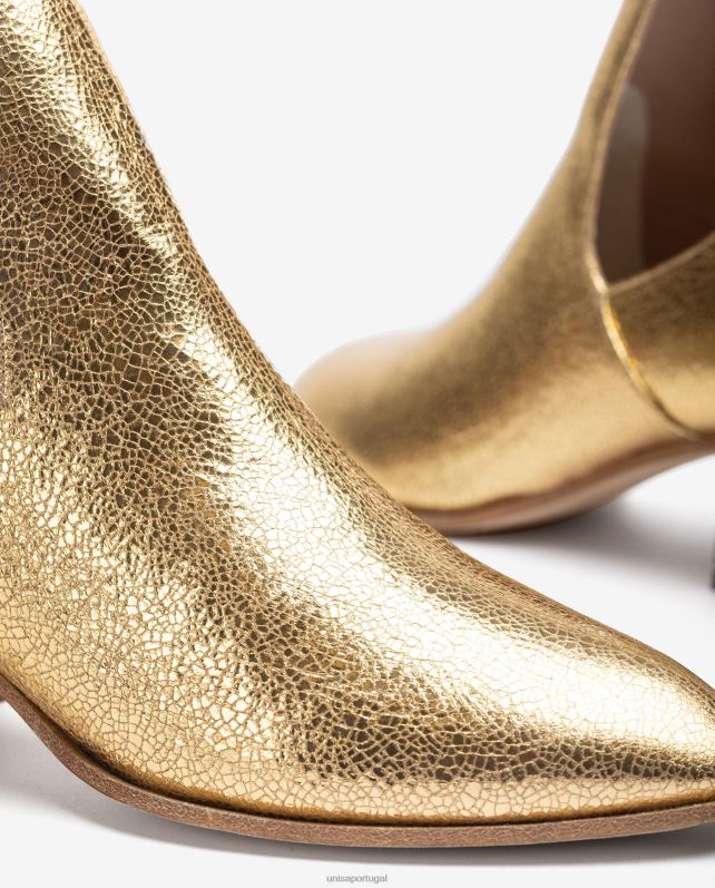 Unisa bota de couro com efeito metalizado mulheres 6V2Z6848 moda