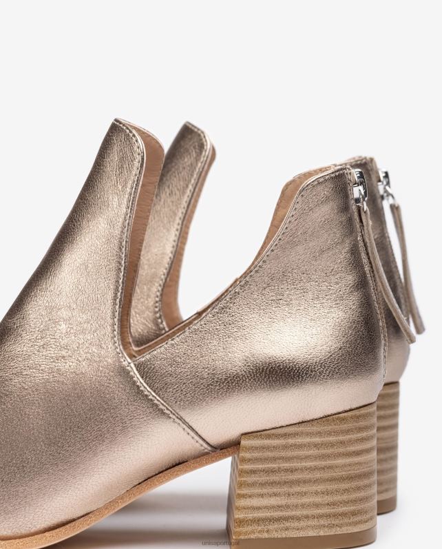 Unisa bota de couro com efeito metalizado mulheres 6V2Z6852 bronze
