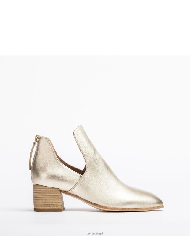 Unisa bota de couro com efeito metalizado mulheres 6V2Z6873 ouro