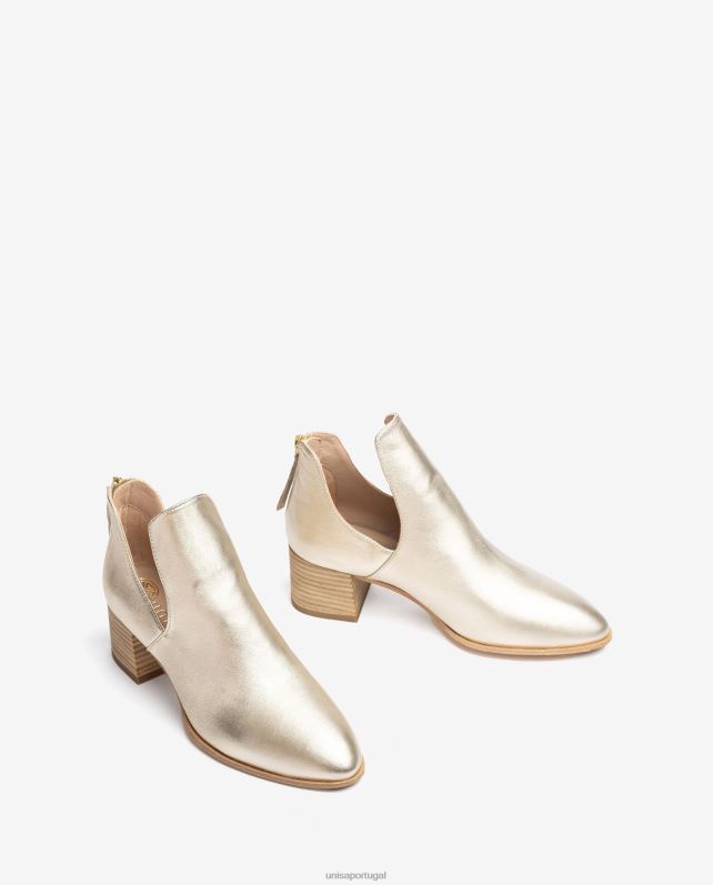 Unisa bota de couro com efeito metalizado mulheres 6V2Z6873 ouro