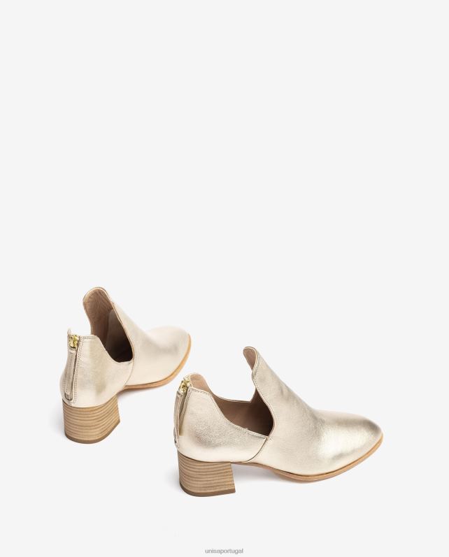 Unisa bota de couro com efeito metalizado mulheres 6V2Z6873 ouro