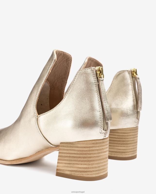 Unisa bota de couro com efeito metalizado mulheres 6V2Z6873 ouro