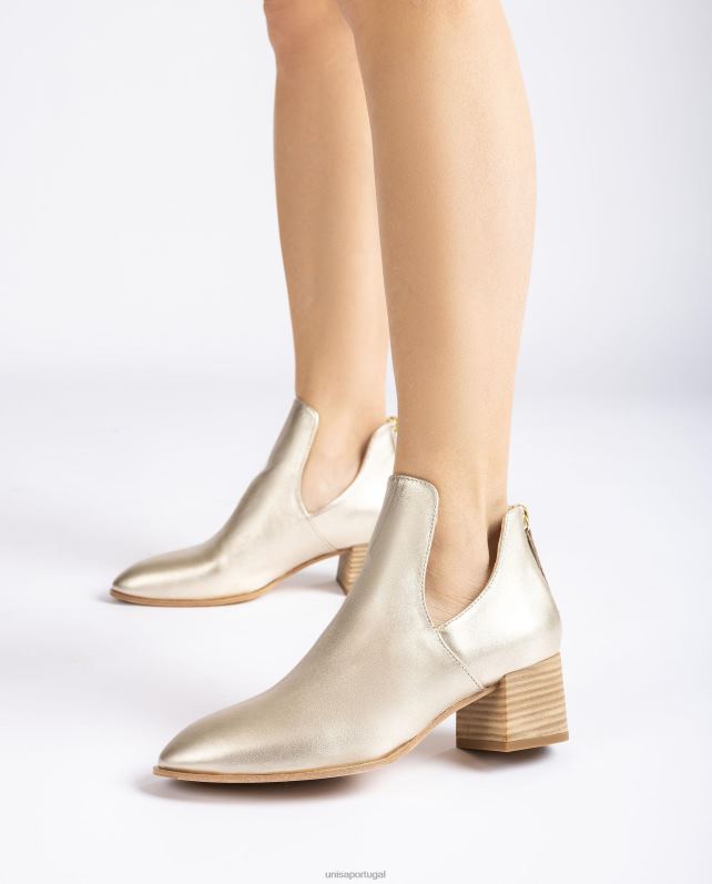 Unisa bota de couro com efeito metalizado mulheres 6V2Z6873 ouro