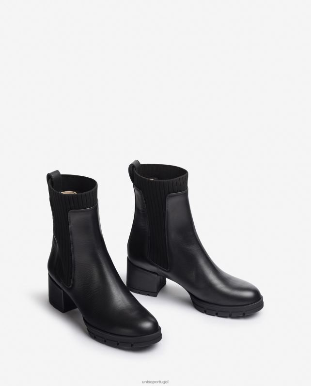 Unisa bota de couro com meia canelada crianças 6V2Z6939 moda