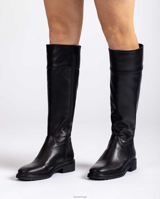 Unisa bota de couro com salto baixo mulheres 6V2Z61059 gracioso