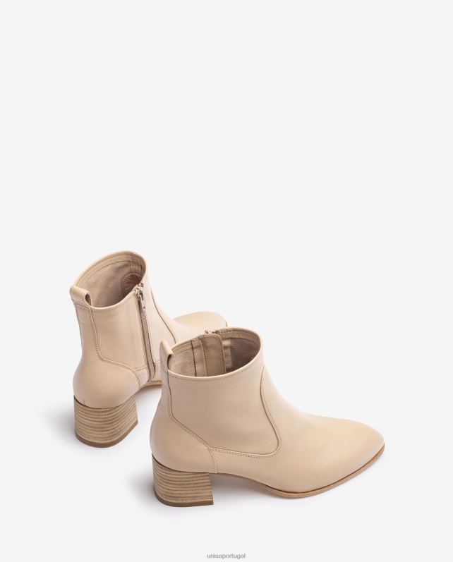 Unisa bota de couro com salto mulheres 6V2Z6847 bege