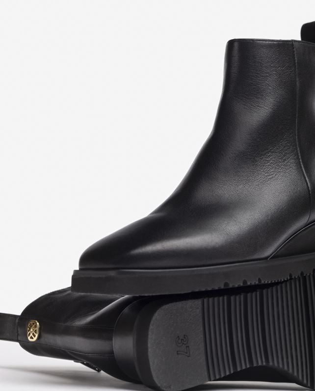 Unisa bota de couro com salto mulheres 6V2Z6911 preto