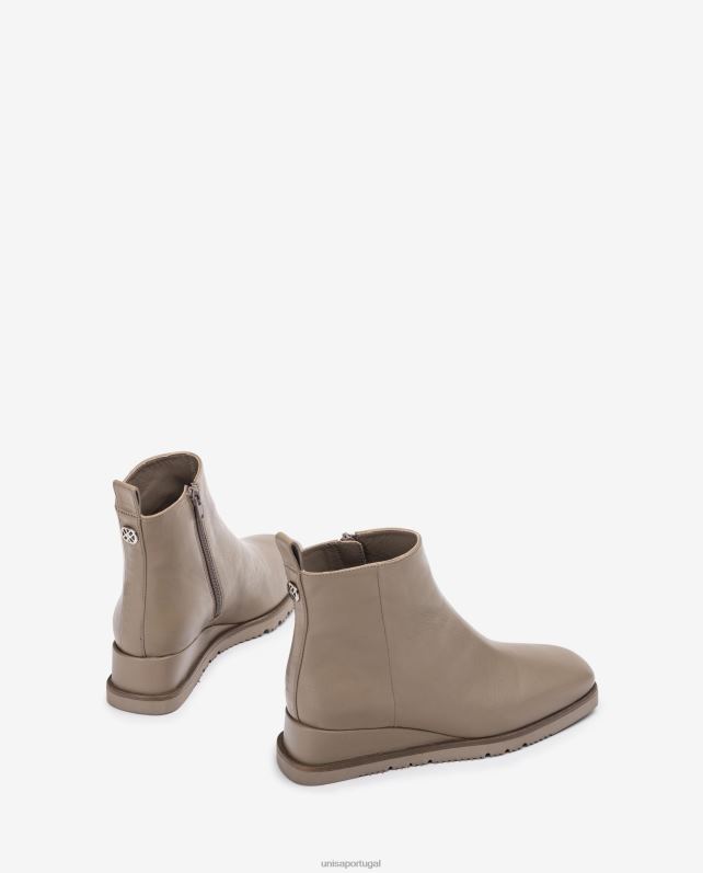 Unisa bota de couro com salto mulheres 6V2Z6912 marrom