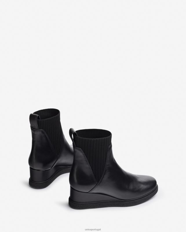 Unisa bota de couro com salto mulheres 6V2Z6945 moda