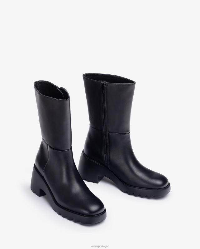 Unisa bota de couro com solado de borracha mulheres 6V2Z6967 moda