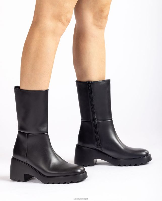 Unisa bota de couro com solado de borracha mulheres 6V2Z6967 moda