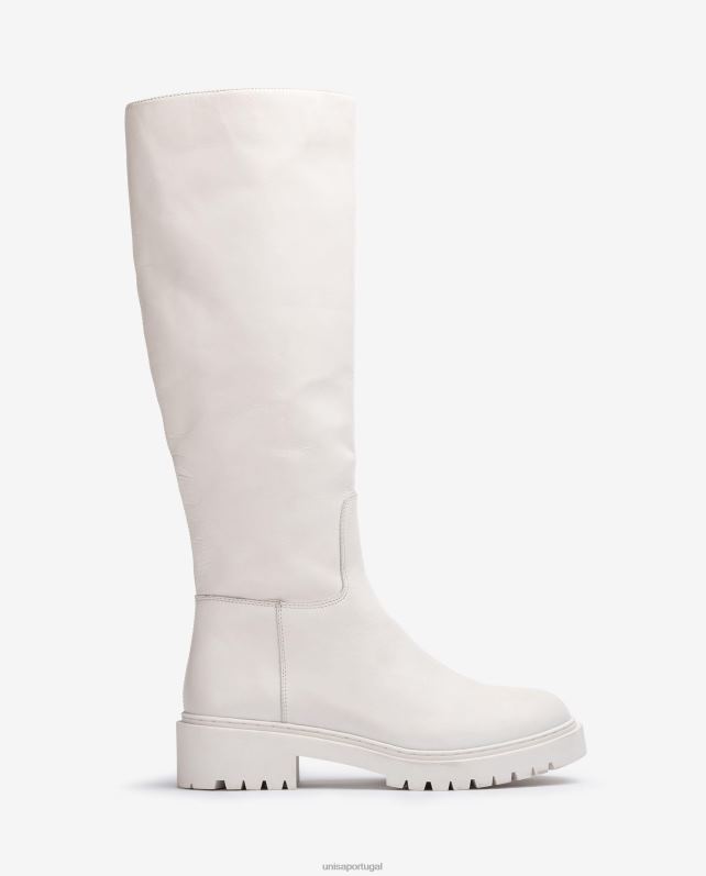 Unisa bota de couro com solado de trilha mulheres 6V2Z61049 branco