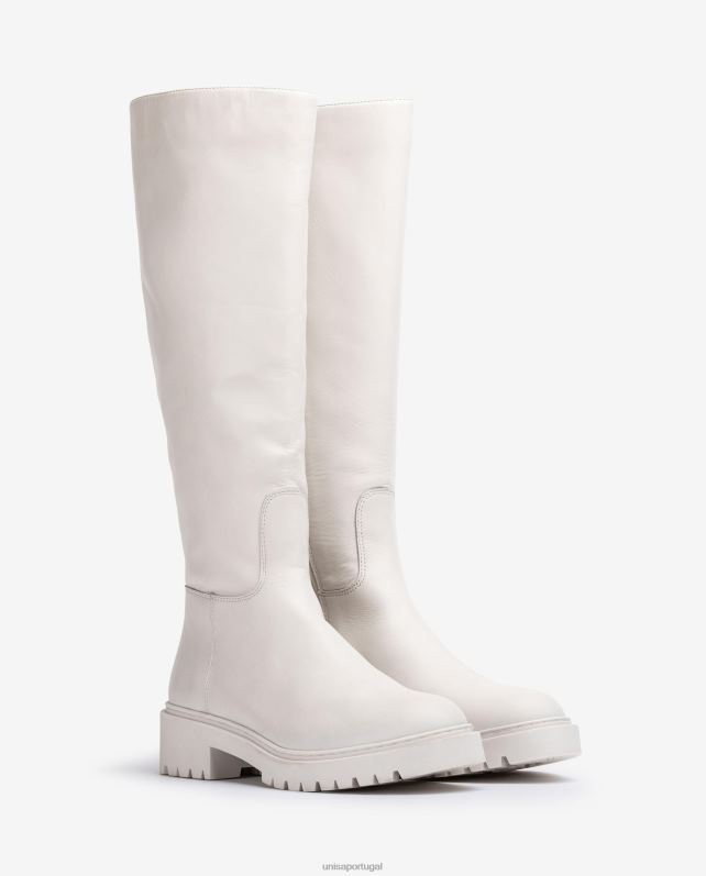 Unisa bota de couro com solado de trilha mulheres 6V2Z61049 branco